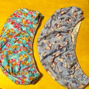 2 flannel butterfly print changing pad covers